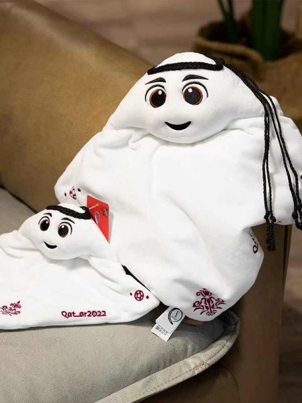2022年卡塔尔世界杯吉祥物公仔拉伊卜娃娃毛绒玩具（大号）一箱20个
